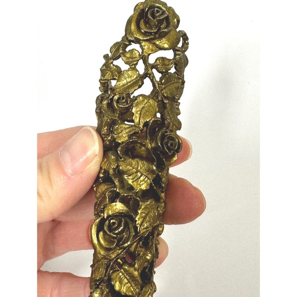Vintage Matson bud vase: Ornate floral Rose candlestick or pen holder - Picture 4 of 11